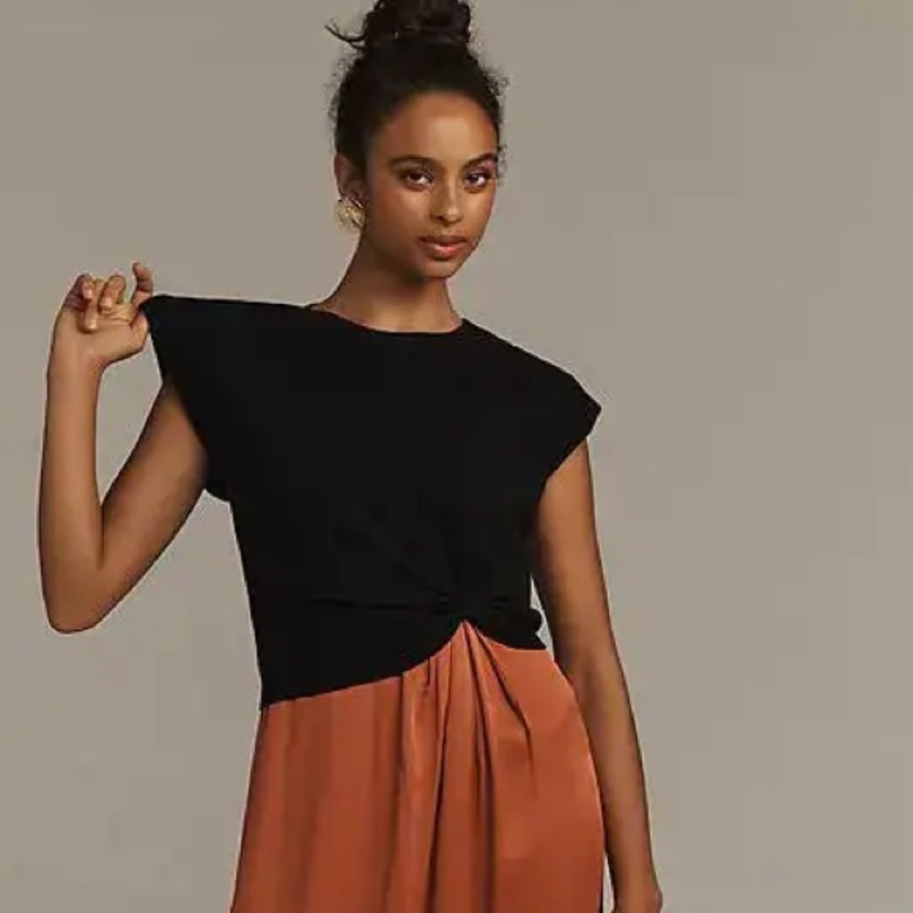 By Anthropologie Black The Gemini Cap Sleeve Sweater Top Women’s Size Medium